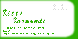 kitti kormondi business card